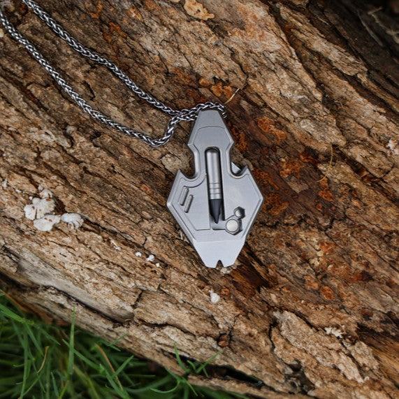 The Flounder 2.0: 13-in-1 Titanium EDC Multitool Pendant