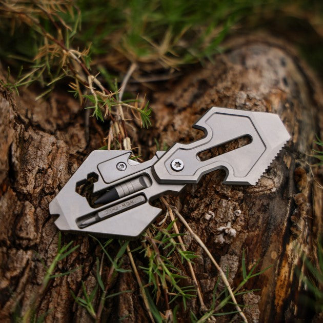 The Flounder 2.0: 13-in-1 Titanium EDC Multitool Pendant