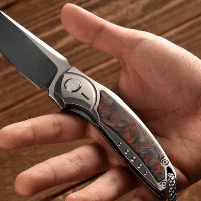 GraphiX: Ti & Carbon Folding Knife — M390/D2 Blade
