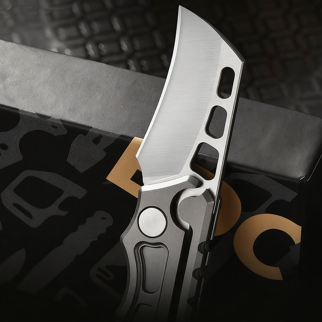 Titan Claw Mini EDC Folding Knife with 14C28N stainless steel and GR5 titanium handle. 