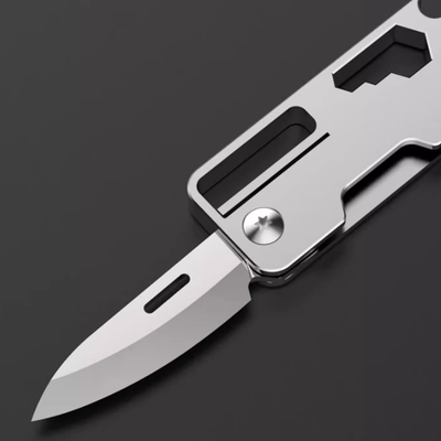 The Baton: 9-in-1 Titanium EDC Pocket Tool Keychain Folding Knife