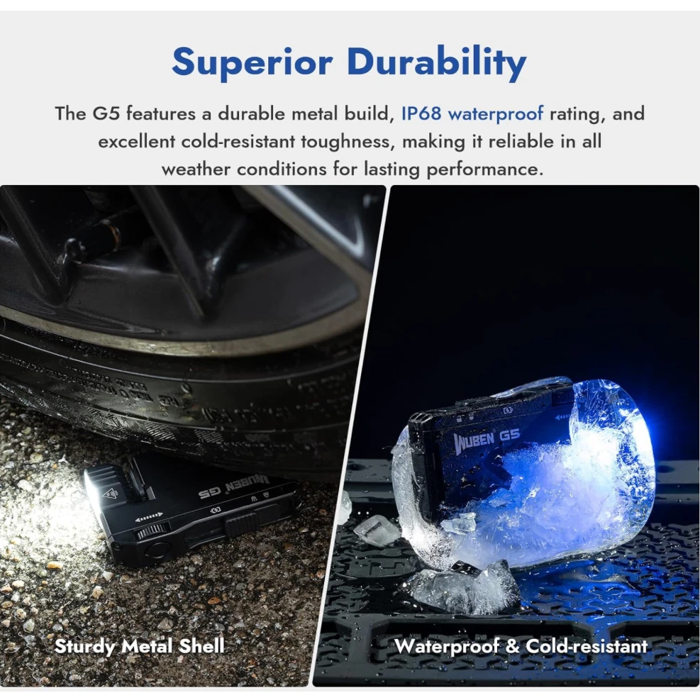 G5 EDC Flashlight - Magnetic Rechargeable 400 Lumens 7 Colors Pocket Sun