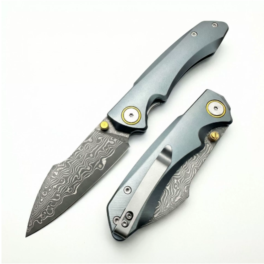 Silver Shark-Lightweight Damascus VG10 EDC Folding Pocket Clip Knife